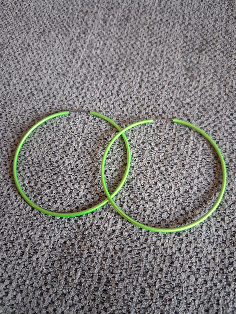 Neon Green Large Hoop Earrings - Women Accessories